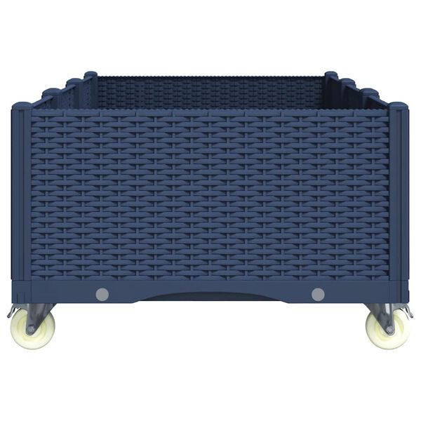 vidaXL Ulkokukkalaatikko py&ouml;rill&auml; sininen harmaa 150x80x54 cm PP