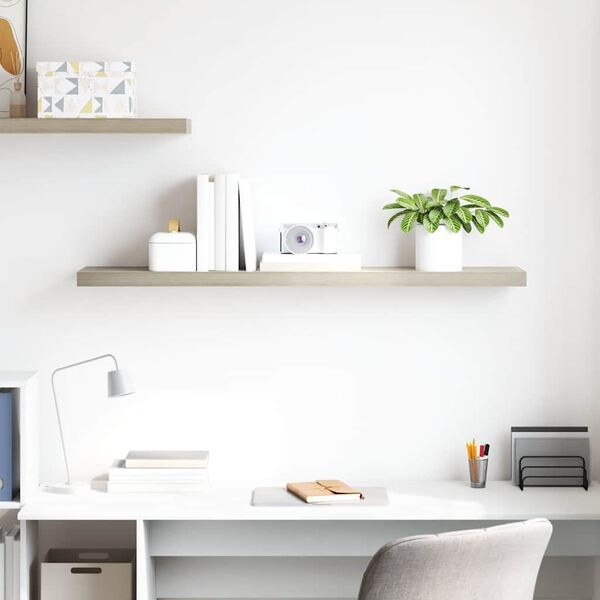 vidaXL Kelluva sein&auml;hylly tammi 120x23,5x3,8 cm MDF