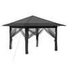 vidaXL Gazebo 4 Sivusein&auml;ll&auml; 3,3 x 3,3 m Vaaleanharmaa ja antrasiitti