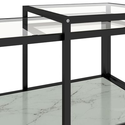 vidaXL Teepöydät 2 kpl karkaistu lasi valkoinen