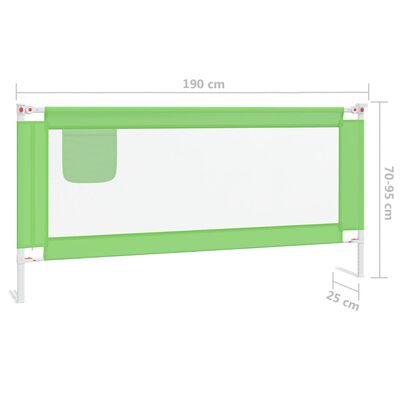 vidaXL Turvalaita sänkyyn vihreä 190x25 cm kangas