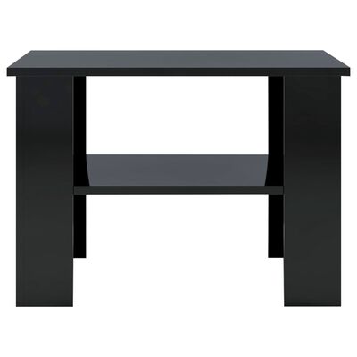 vidaXL Sohvapöytä korkeakiilto musta 60x60x42 cm lastulevy