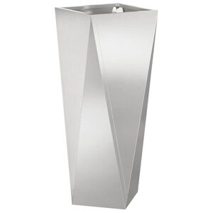 vidaXL Kukkalaatikko Hopea 30 x 30 x 75 cm Ruostumaton ter&auml;s