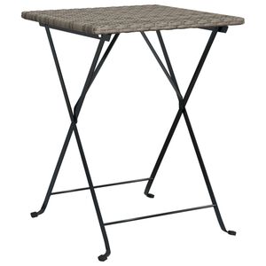 vidaXL Taitettava bistrop&ouml;yt&auml; harmaa 55x54x71 cm polyrottinki