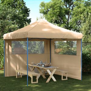 vidaXL Taitettava pop-up juhlateltta 2 sivusein&auml;ll&auml; beige