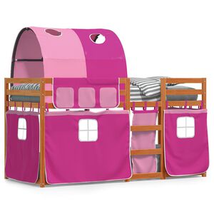 vidaXL Parvis&auml;nky verhoilla pinkki 90x200 cm t&auml;ysi m&auml;nty
