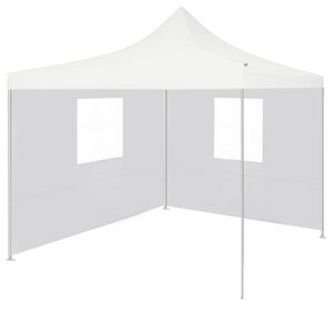 vidaXL Kokoontaittuva juhlateltta 2 sivusein&auml;&auml; 3x3 m ter&auml;s valkoinen