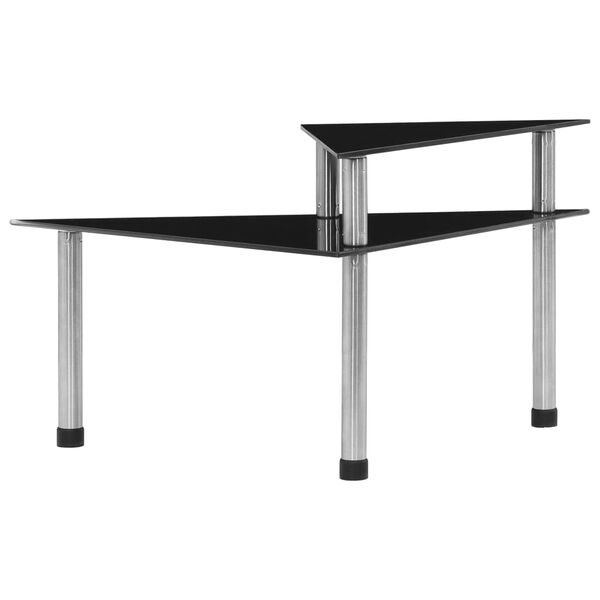 vidaXL Keitti&ouml;hylly musta 49,5x35x26 cm karkaistu lasi