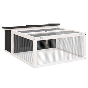 vidaXL Kaninkoppi harmaa 117,5x97x47,5 cm t&auml;ysi m&auml;nty