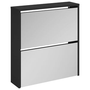 vidaXL Kenk&auml;kaappi peilill&auml; 2-kerroksinen musta 63x17x67 cm