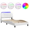 vidaXL Sängynrunko LED-valoilla ilman patjaa Hvar valkoinen 100x200 cm