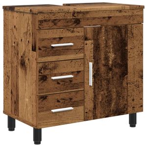 vidaXL Kylpyhuoneen peilikaappi Vanha puu 60 x 35 x 60 cm Tekninen puu