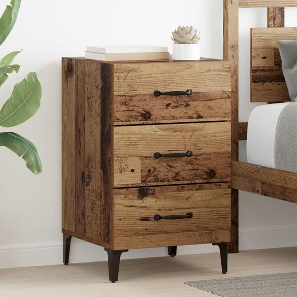 vidaXL Y&ouml;p&ouml;yt&auml;kaappi Vanha puu 40 x 40.5 x 66 cm Tekninen puu