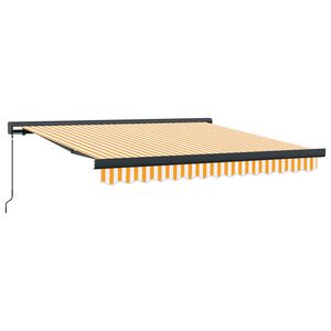 vidaXL Sis&auml;&auml;nkelattava markiisi keltavalk. 3,5x2,5 m kangas/alumiini