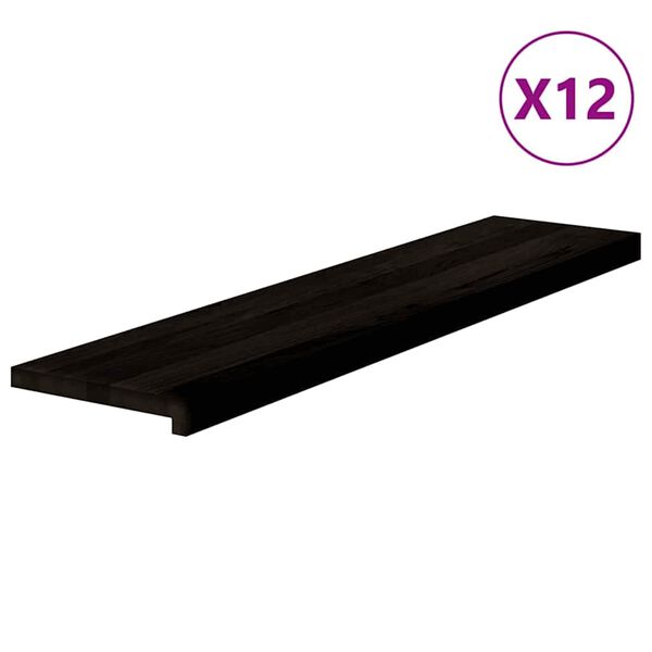 vidaXL Askelmat 12 kpl tummanruskea 110x25x2 cm t&auml;ysi tammi