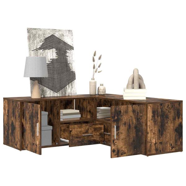 vidaXL Kulmakaappi savutammi 200x40x45 cm tekninen puu