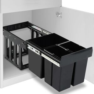 vidaXL Keitti&ouml;kaapin ulosvedett&auml;v&auml; roskakori Soft-Close 48 l