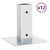 vidaXL Pylv&auml;iden jalustat neli&ouml; 12 kpl hopea 46x46 mm galvanoitu ter&auml;s