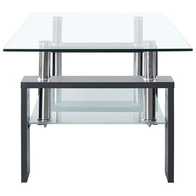 vidaXL Sohvapöytä harmaa ja läpinäkyvä 95x55x40 cm karkaistu lasi