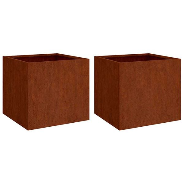 vidaXL Kukkalaatikot 2 kpl 32x30x29 cm Corten ter&auml;s