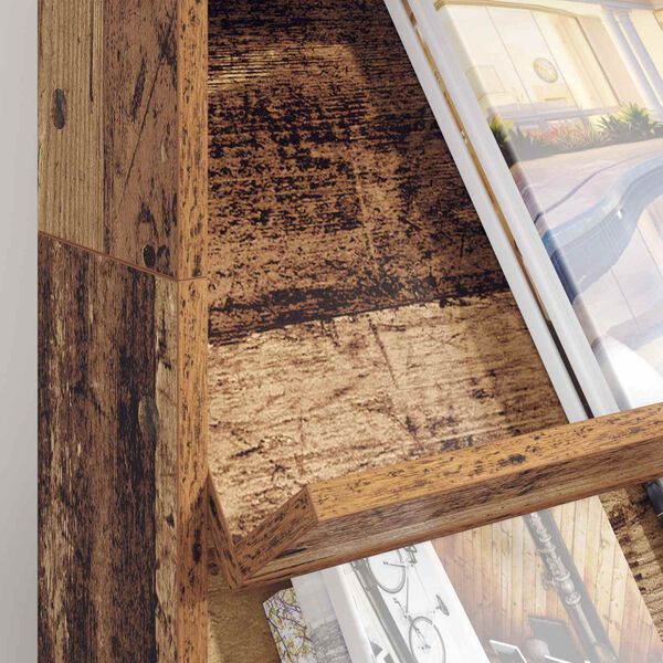 vidaXL Lehtiteline hyllyll&auml; Vanha puu 70 x 41 x 126 cm Tekninen puu