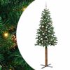 vidaXL Kapea joulupuu Vihre&auml; 210 cm PVC ja massiivipet&auml;j&auml;