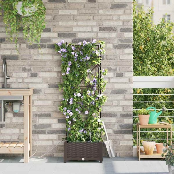 vidaXL Puutarha ruukku Ruskea 40 x 40 x 126 cm Ter&auml;s