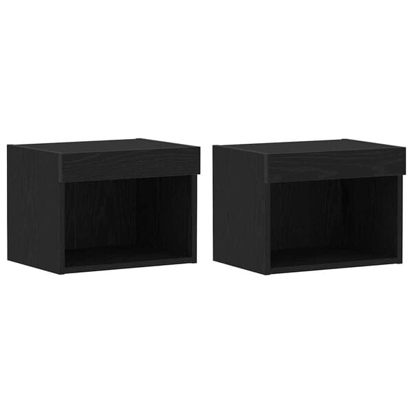 vidaXL TV-tasosetti 2 pcs Musta tammi. 40 x 30 x 30 cm Tekninen puu