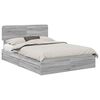 vidaXL S&auml;ilytyss&auml;nky p&auml;&auml;tyll&auml; Harmaa Sonoma 5FT King Size Tekninen puu