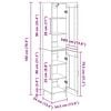 vidaXL Korkea kaappi Artisan tammi 34,5 x 34 x 180 cm Tekninen puu