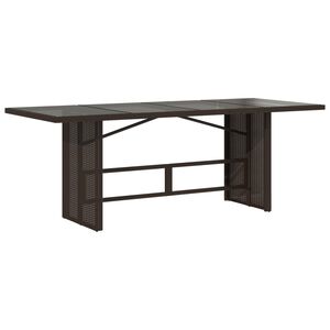 vidaXL Puutarhap&ouml;yt&auml; lasip&ouml;yt&auml;levy ruskea 190x80x74 cm polyrottinki