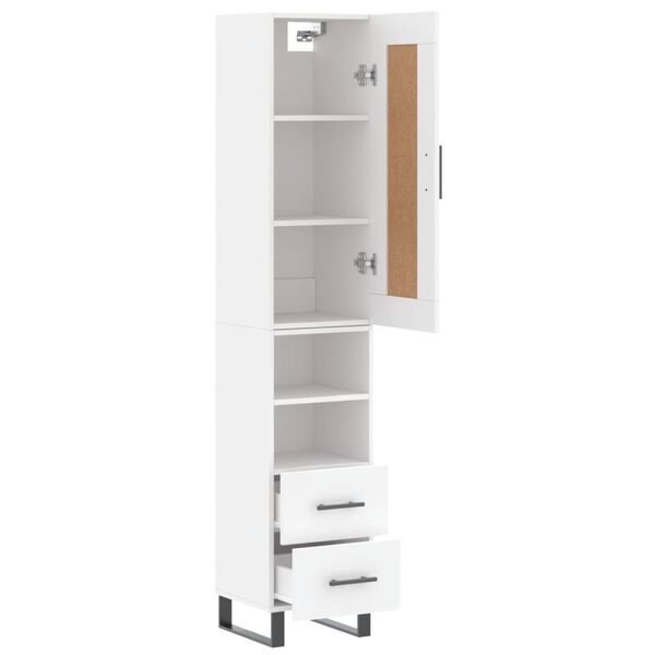 vidaXL Kaappi valkoinen 34,5x34x180 cm tekninen puu