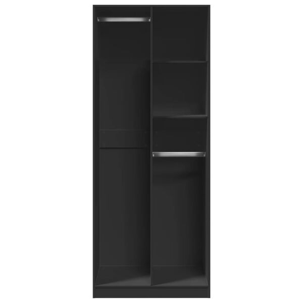 vidaXL Vaatekaappi musta 80x50x200 cm tekninen puu