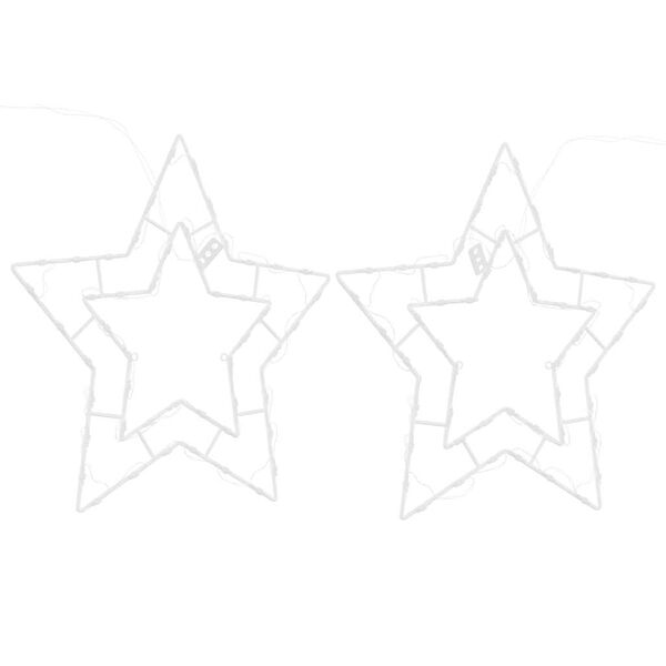 vidaXL Jouluvalot Star Silhouette 2 kpl 50 LEDiä Lämmin valkoinen