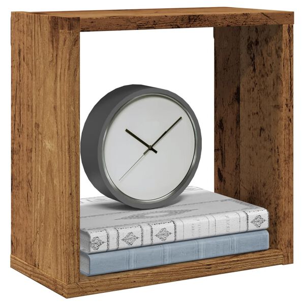 vidaXL Seinäkuutiohyllyt 2 kpl vanhaa puuta 30x15x30cm teknillinen puu
