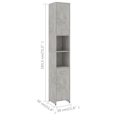 vidaXL 4-osainen kylpyhuonekalustesarja betoniharmaa