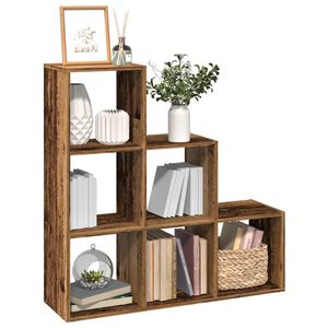vidaXL Huoneenjakaja&nbsp;3 tasoa&nbsp;vanha puu 99x29x99 cm tekninen puu