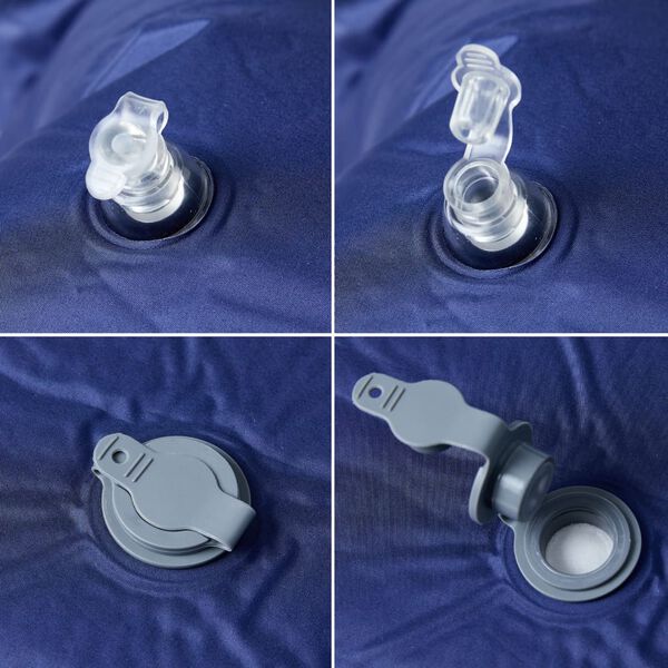 vidaXL Itset&auml;yttyv&auml; retkeilypatja tyynyll&auml; laivastonsininen