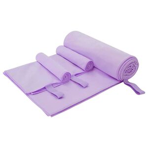 vidaXL Urheilupyyhesetti 3 kpl Violetti 210 x 100 cm