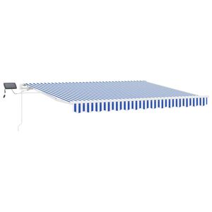 vidaXL Vedett&auml;v&auml; markiisi Sininen ja valkoinen 350 x 250 cm