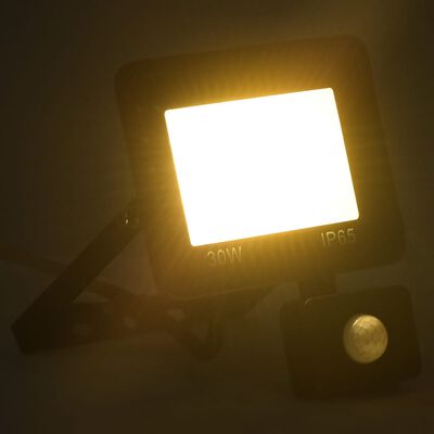 vidaXL LED-valonheitin sensorilla 30 W lämmin valkoinen