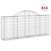 vidaXL Kaarevat kivikorit 14 kpl 200x30x80/100 cm galvanoitu rauta