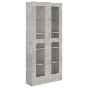 vidaXL Vitriinikaappi betoninharmaa 82,5x30,5x185,5 cm tekninen puu