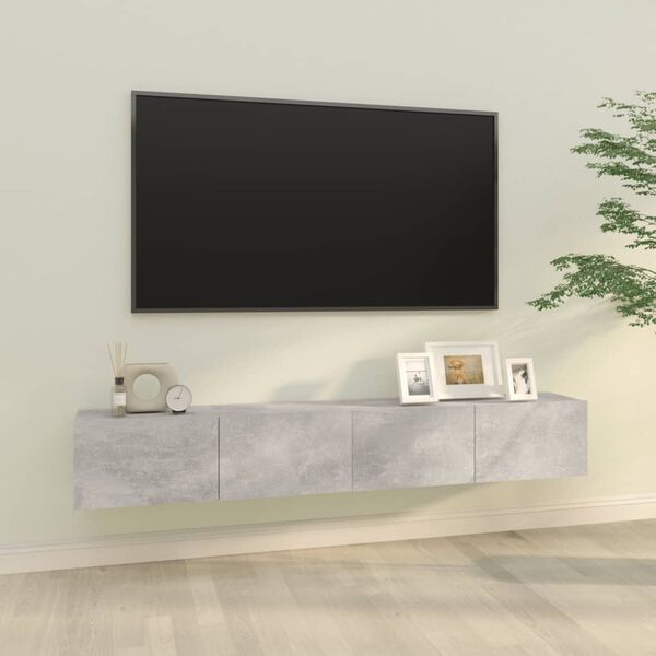 vidaXL TV-seinäkaapit 2 kpl betoninharmaa 100x30x30 cm tekninen puu