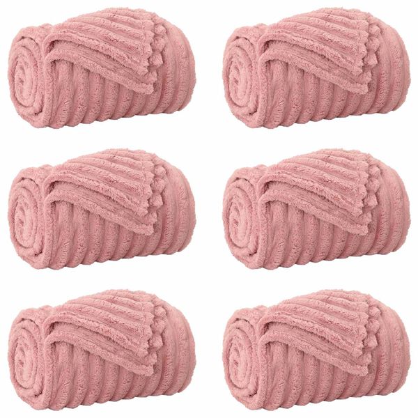 vidaXL Heittop&auml;&auml;llys 6 pcs Pinkki 270 x 240 cm Fleese