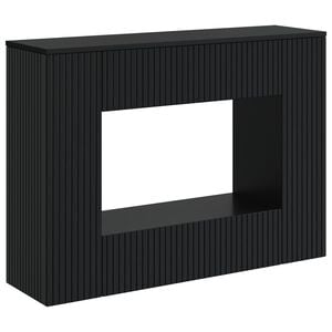 vidaXL Konsolip&ouml;yt&auml; Raidallinen Musta 101 x 29 x 74 cm K&auml;sitelty puu