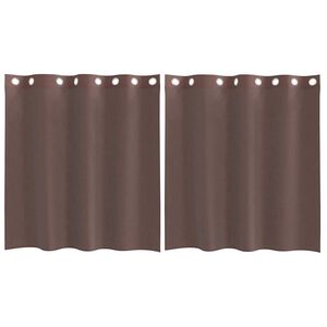 vidaXL Voileeverhot l&auml;piviennill&auml; 2 kpl ruskea 140x140 cm