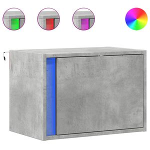 vidaXL Sein&auml;kiinnitett&auml;v&auml; y&ouml;p&ouml;yt&auml; LED-valoilla betoninharmaa