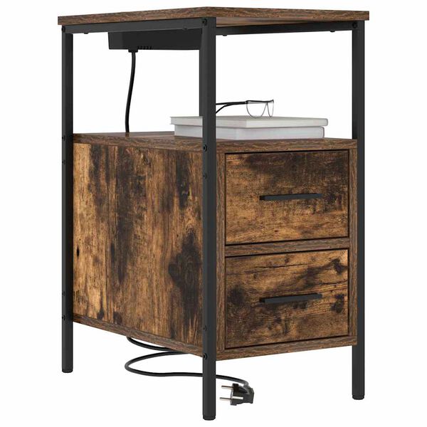 vidaXL Y&ouml;p&ouml;yt&auml;kaappi Savup&auml;hkin&auml; 30 x 48 x 61 cm Tekninen puu