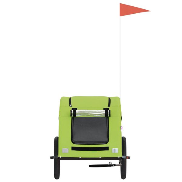 vidaXL Lemmikinkuljetuskärry pyörään vihreä kangas ja rauta